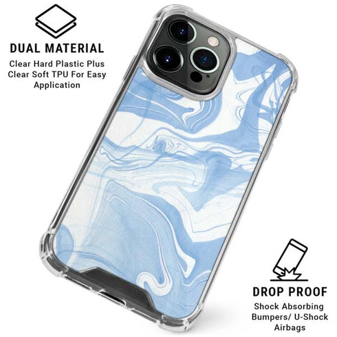 Blue Marbling iPhone 16 Pro Clear Case